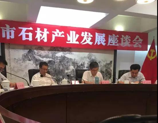 云浮市市委书记黄汉标调研中云石海及石材产业发展情况，并召开石材产业发展座谈会